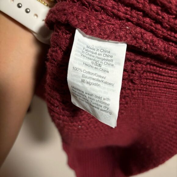J.Crew Cotton Thermal Heavyweight Sweater Red- Size Small - Picture 4 of 5